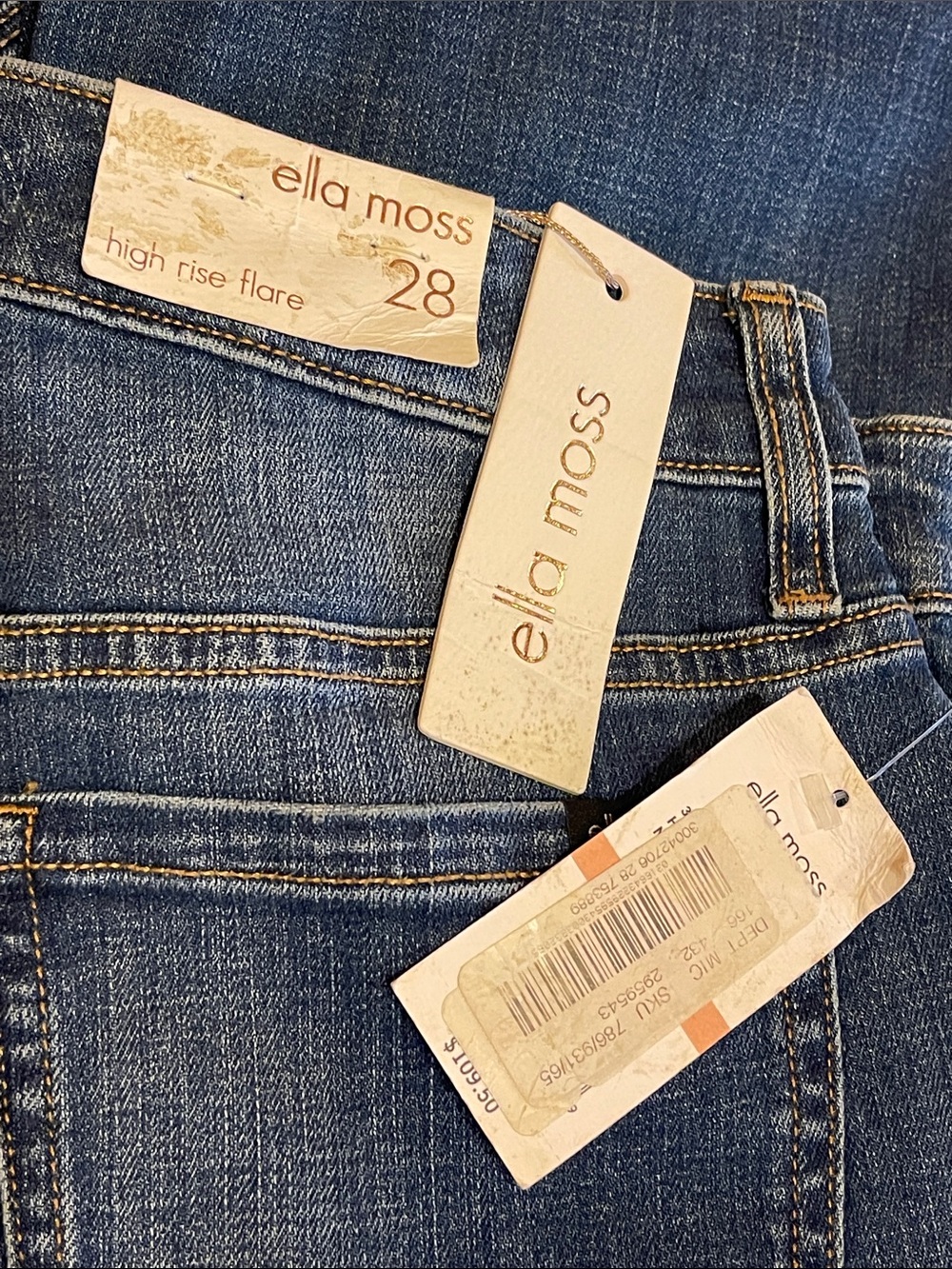 NWT- Ella Moss High Rise Flare Jeans — Junior Size 28 - Picture 3 of 9